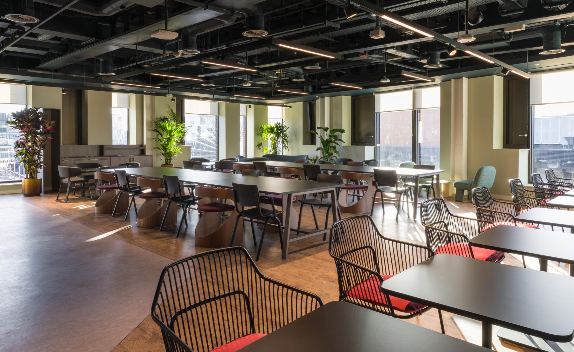SpaceInvader's workplace scheme for Virgin Media O2 balances vibrancy with variety to support congregation and calm.