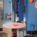 Candy colour and curves for Nodi ceramics studio & workshop by Franz Brannaschk.