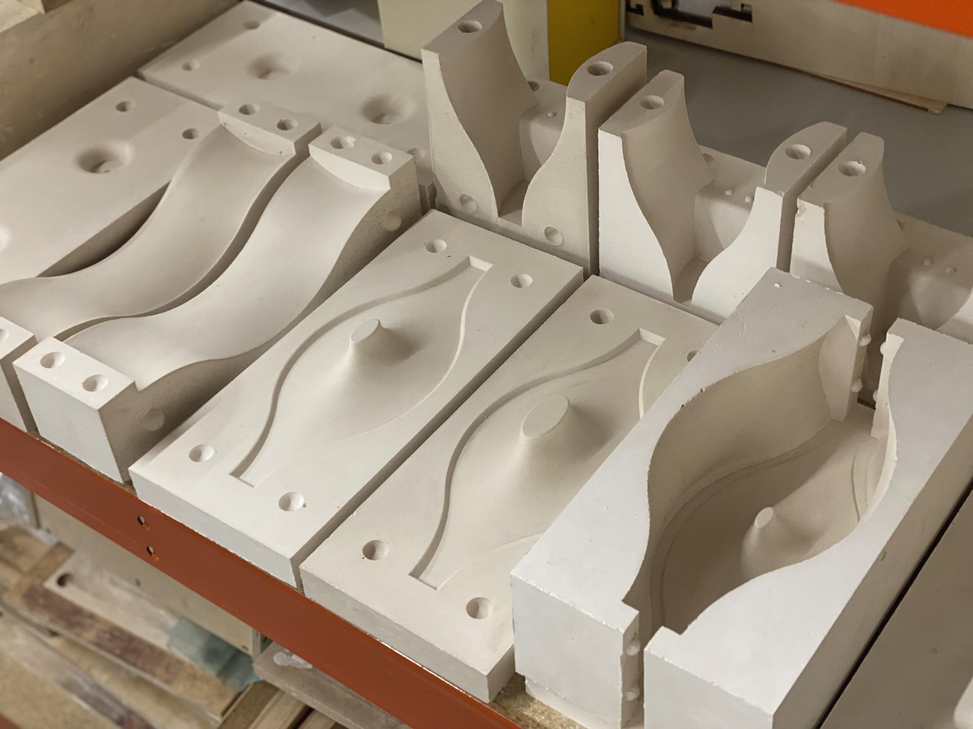 Innovative noise-reducing architectural molds created at the Bartlett School of Architecture for acoustic absorption research.