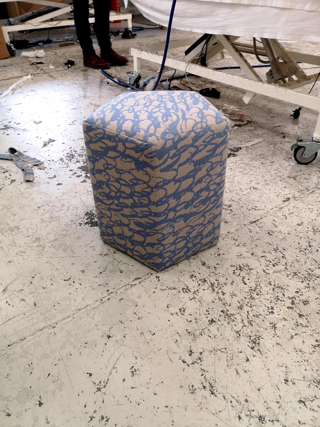 Image by Ella Doran - First prototype upholstered stool from Coakley Cox