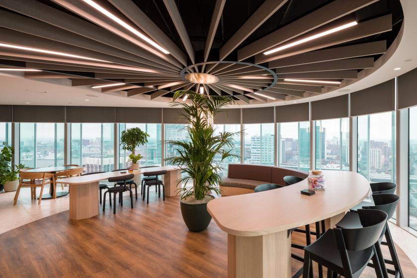 Collaboration between SpaceInvader and Overbury culminates in deeply detailed Manchester workspace.