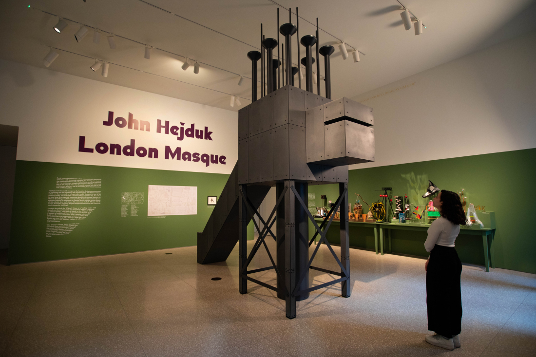 Installation view of the ‘John Hejduk: London Masque’ display at the Royal Academy of Arts, London (22 March 2022 - 21 May 2023). Photo: © Royal Academy of Arts, London / David Parry. Permission granted by The Estate of John Hejduk