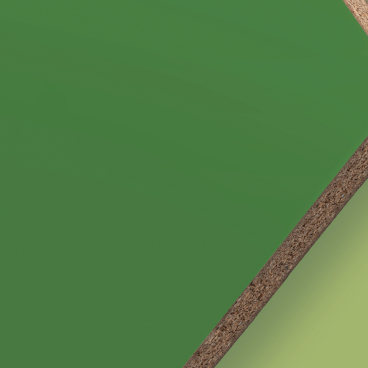 Sustainable OrganicBoard with OrganicGlue displayed, highlighting its eco-friendly green surface and natural cork edge.