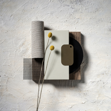 Natural materials and textures arranged artistically, showcasing Silestone Sunlit Days collection's sustainable design and aesthetic appeal.