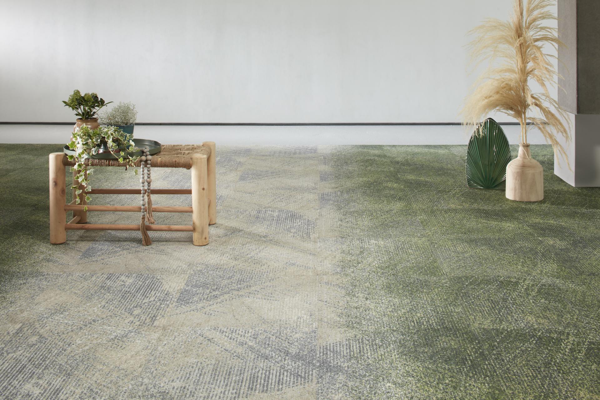Milliken's Coastline - crafted from ECONYL® yarn - repurposes reclaimed fishing nets, carpets and nylon waste.