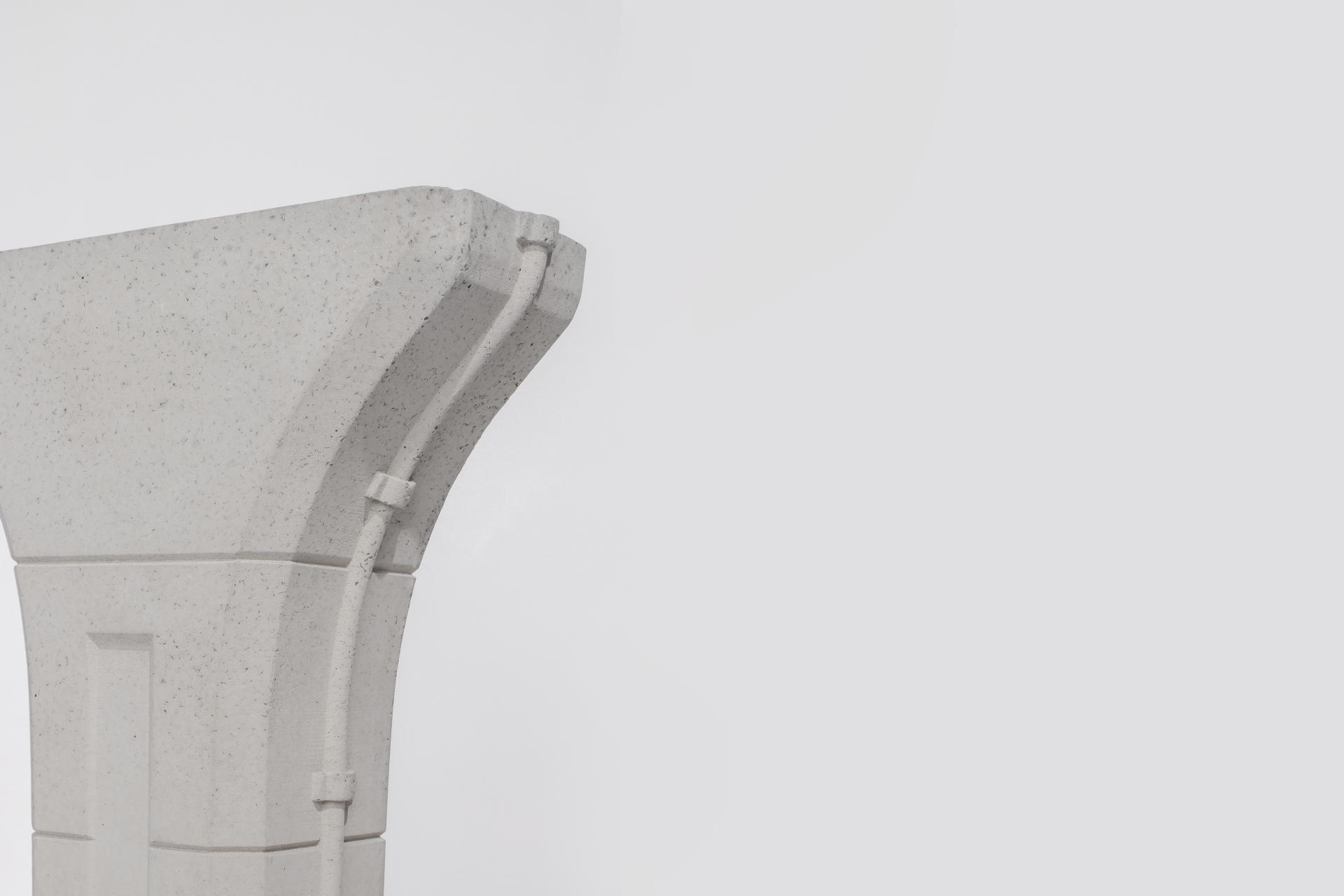 Siment collection by Tiipoi showcasing a modern concrete planter inspired by contemporary Indian architecture.