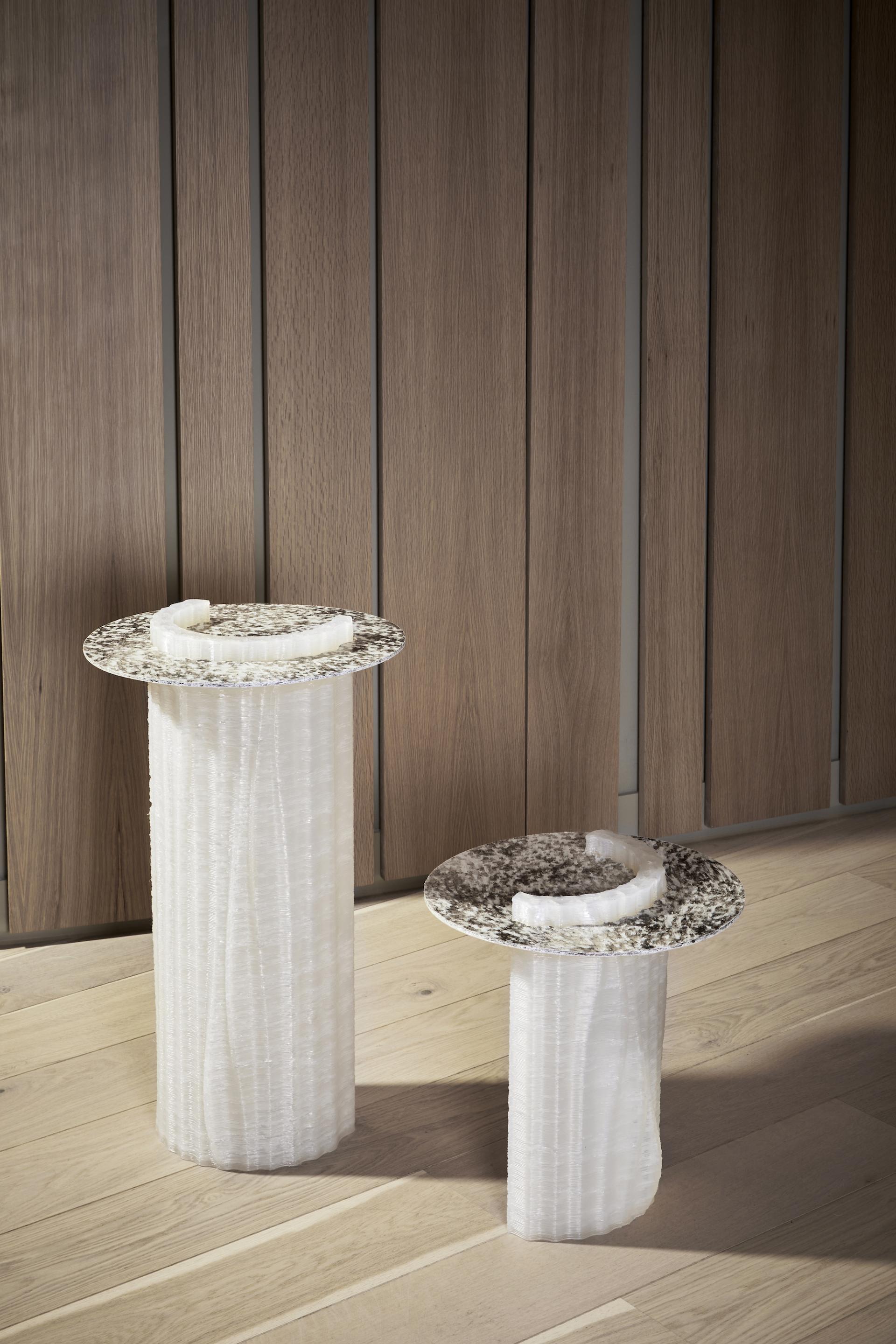 Stylish design objects with textured surfaces showcased at Material Matters during London Design Festival 2023.