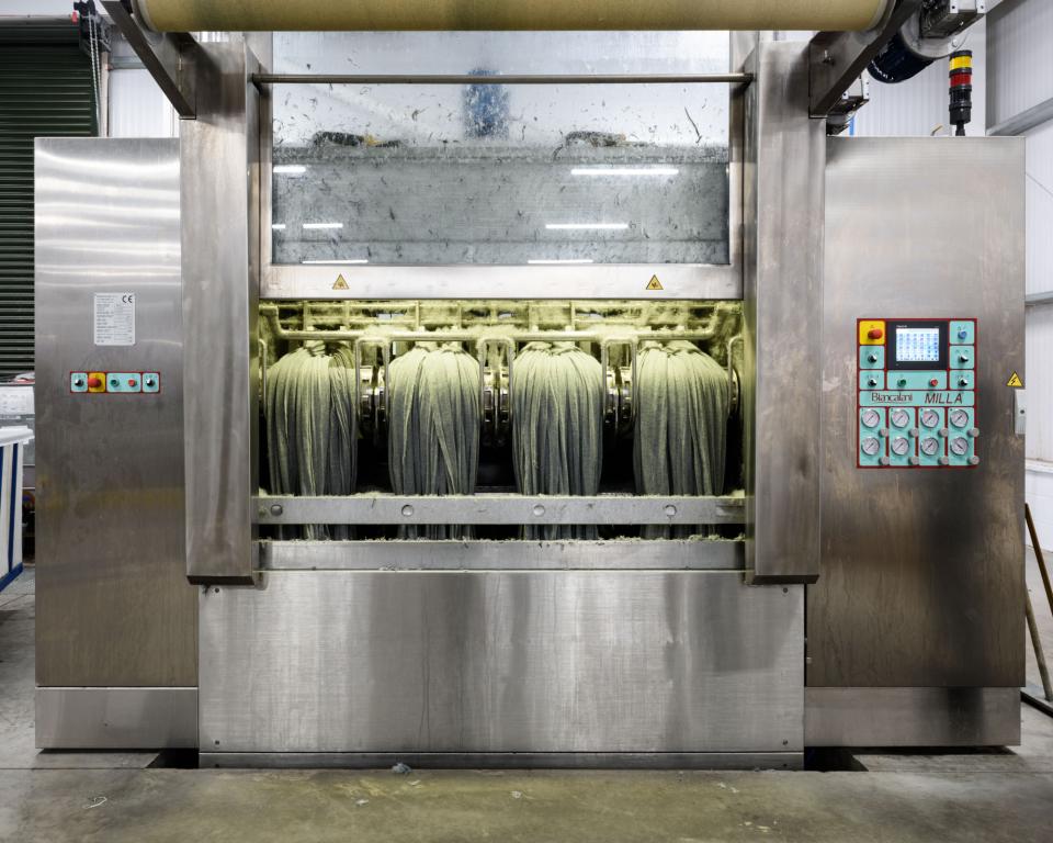 Textile processing machinery used by Kvadrat for upholstery fabric production, showcasing advanced technology and quality manufacturing.