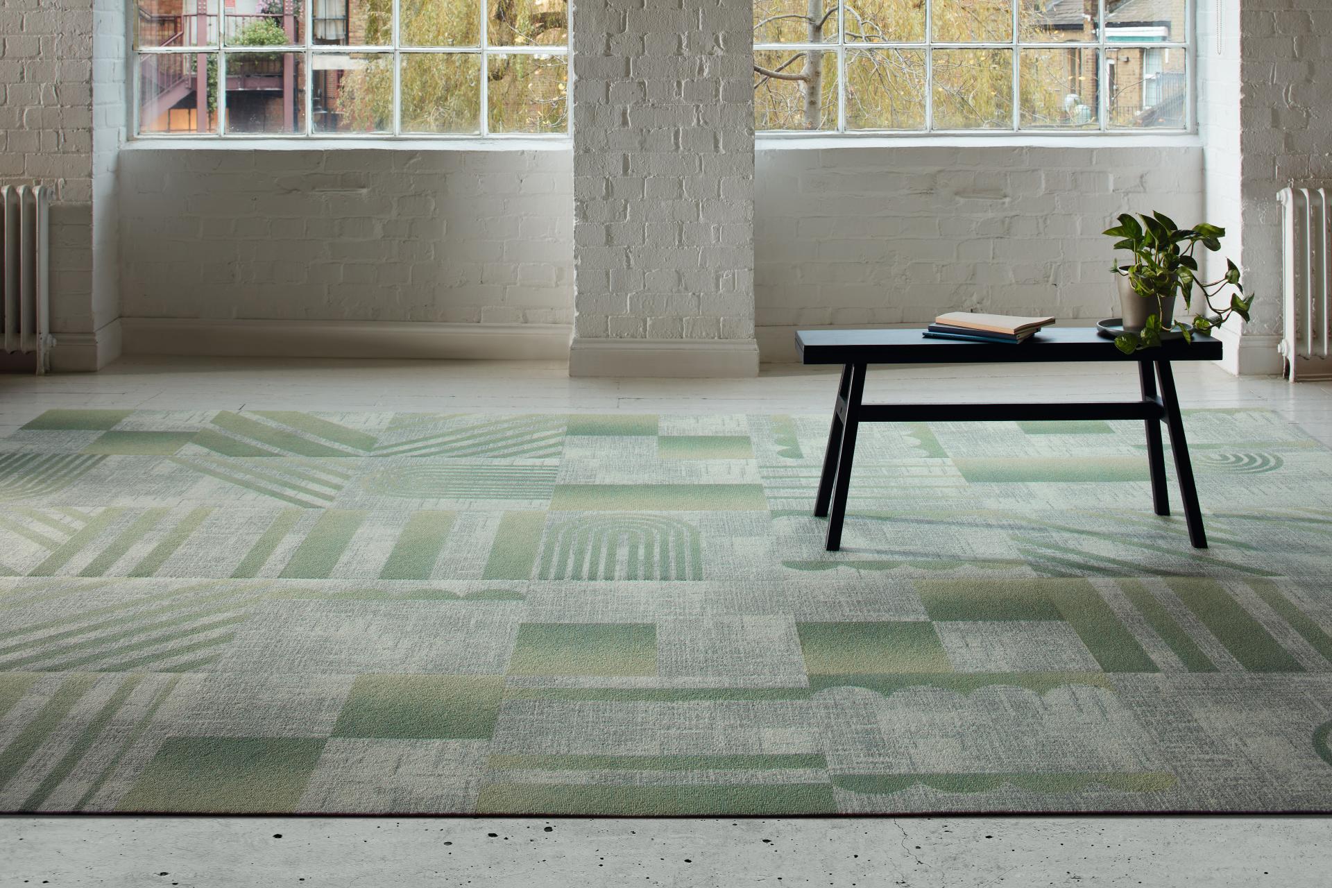 Milliken allows designers to have fun with bold, colourful Pattern Play carpet tile collection. 
