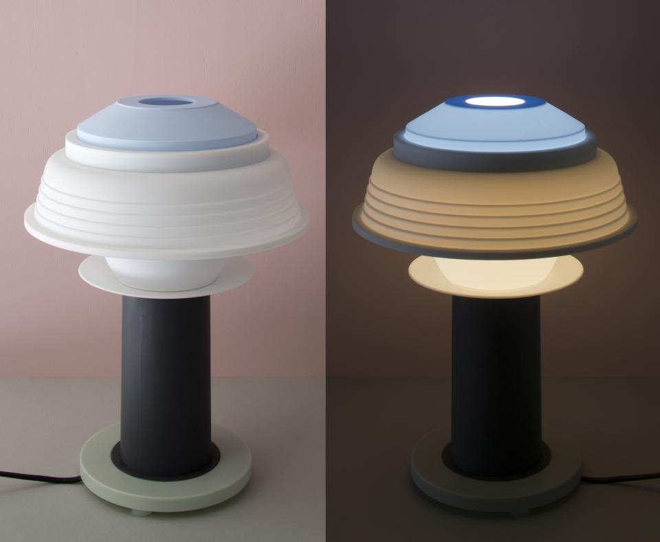 SowdenLight's SHADES lamp showcases versatile design with two color configurations, illuminating both style and functionality.