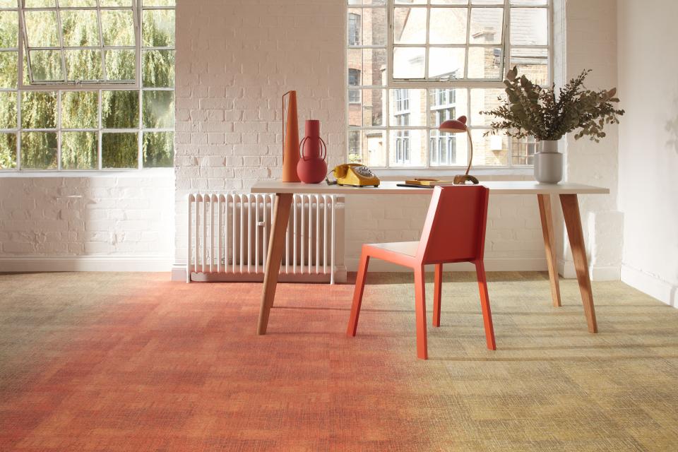 Milliken allows designers to have fun with bold, colourful Pattern Play carpet tile collection. 