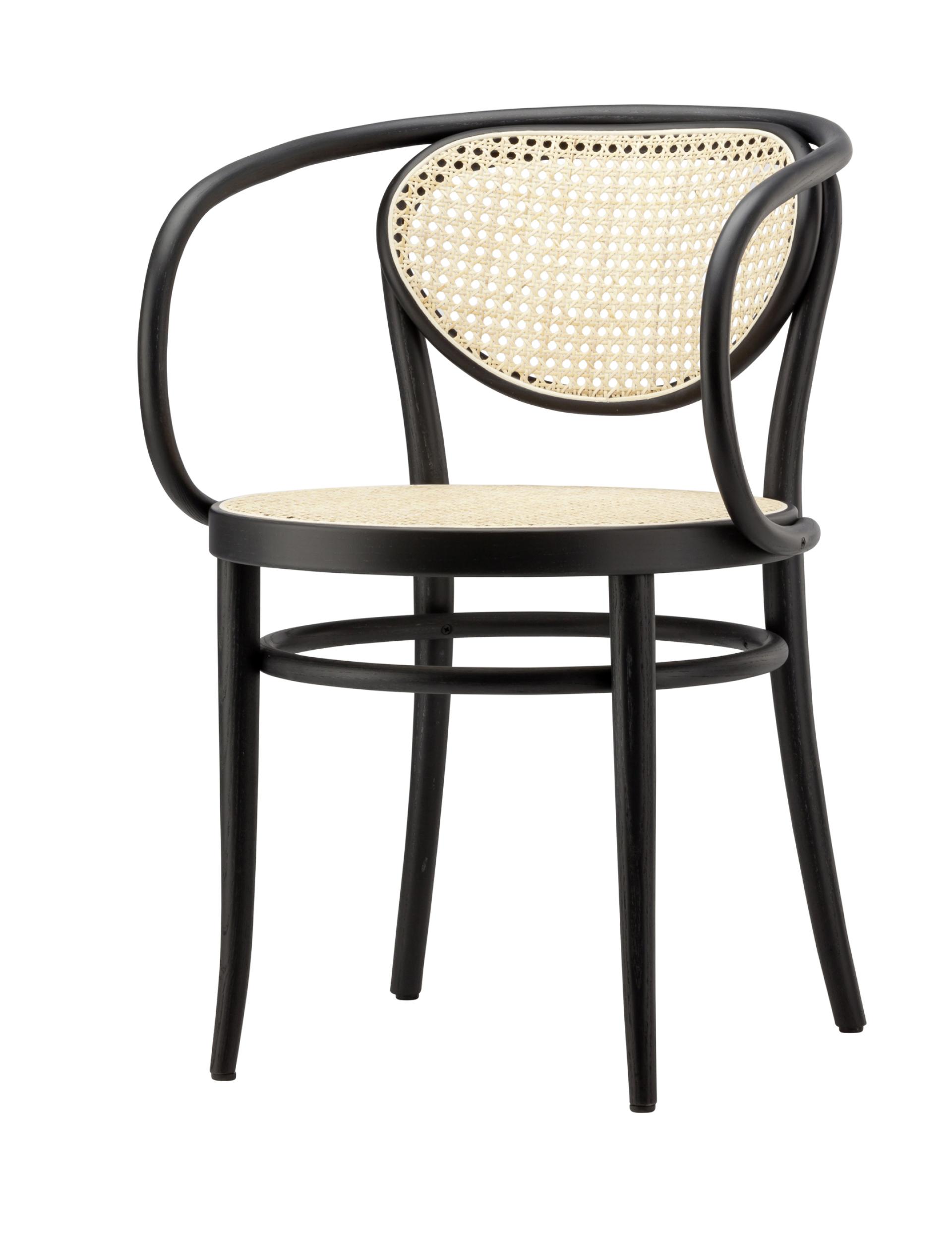 Elegant Thonet chair featuring a curved cane-back design, celebrating Bauhaus and Thonet's rich furniture heritage.