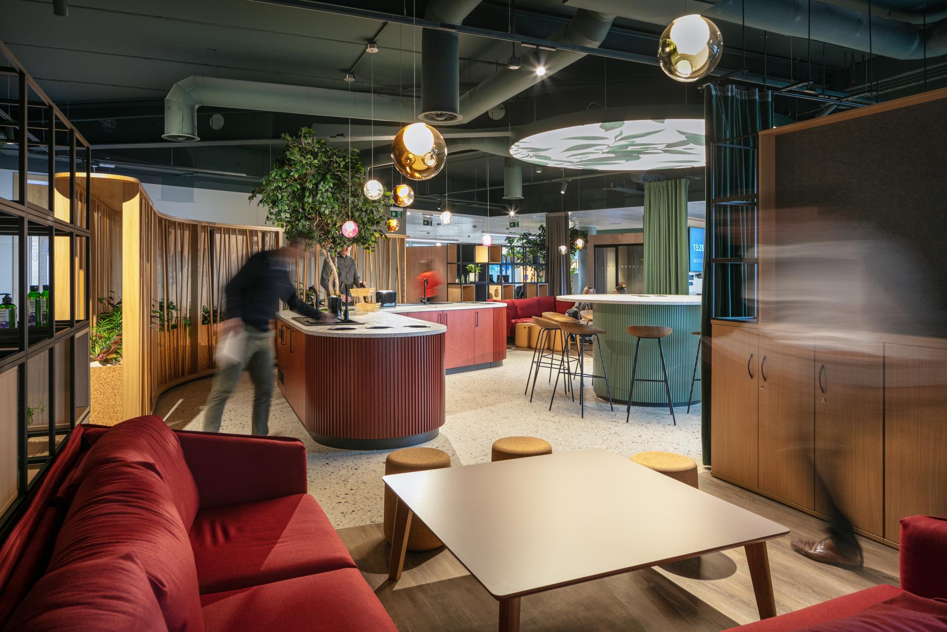 Modern interior design showcasing vibrant colors and functional spaces, reflecting Simon Millington's unique approach to creativity.