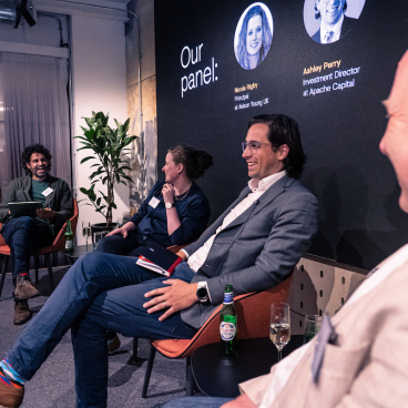 Panel discussion at Material Source Studio seminar on Manchester property outlook featuring industry experts.