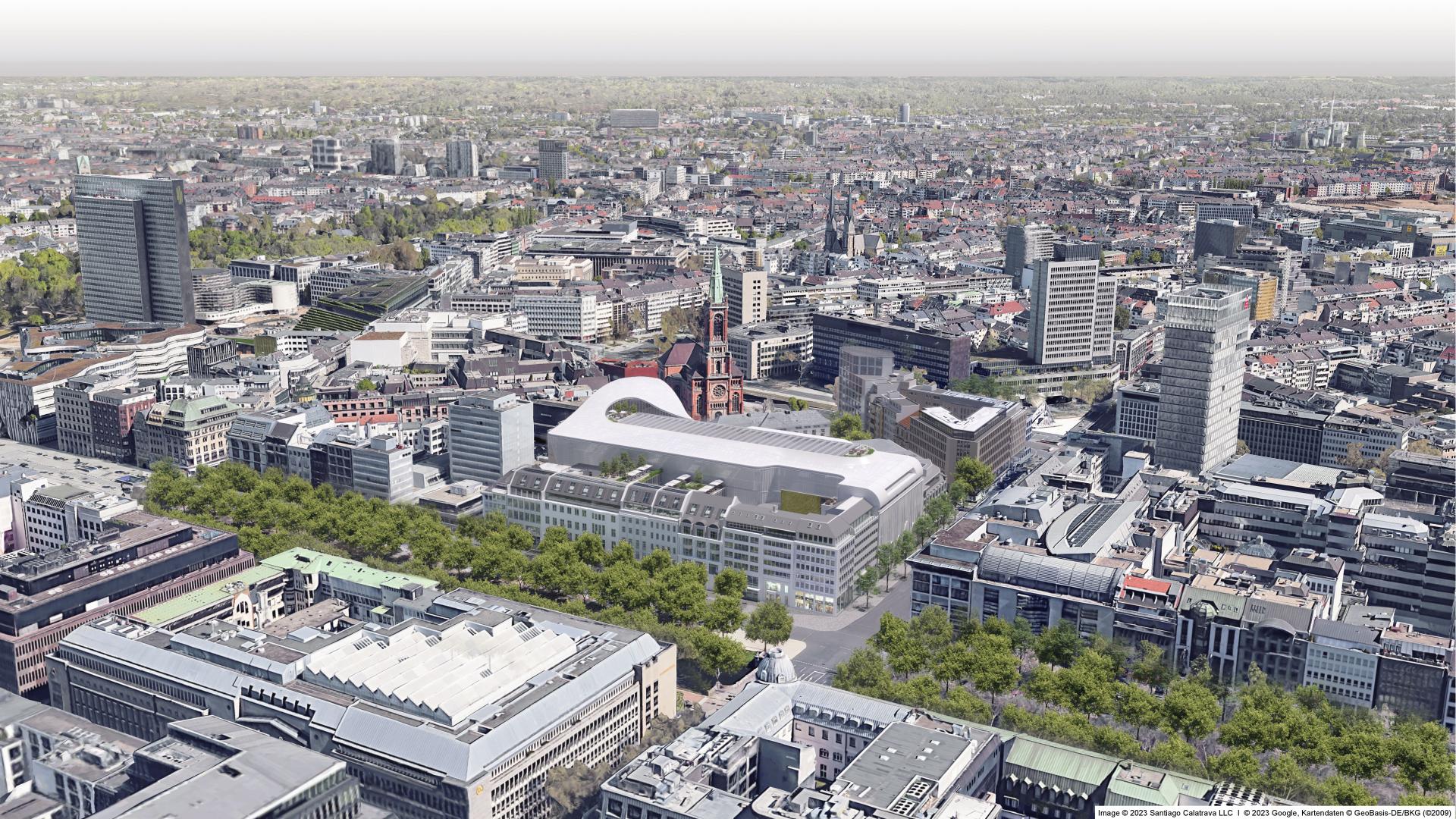 Aerial view of Valencia showcasing Santiago Calatrava's modern architectural designs amid the city's historic skyline.