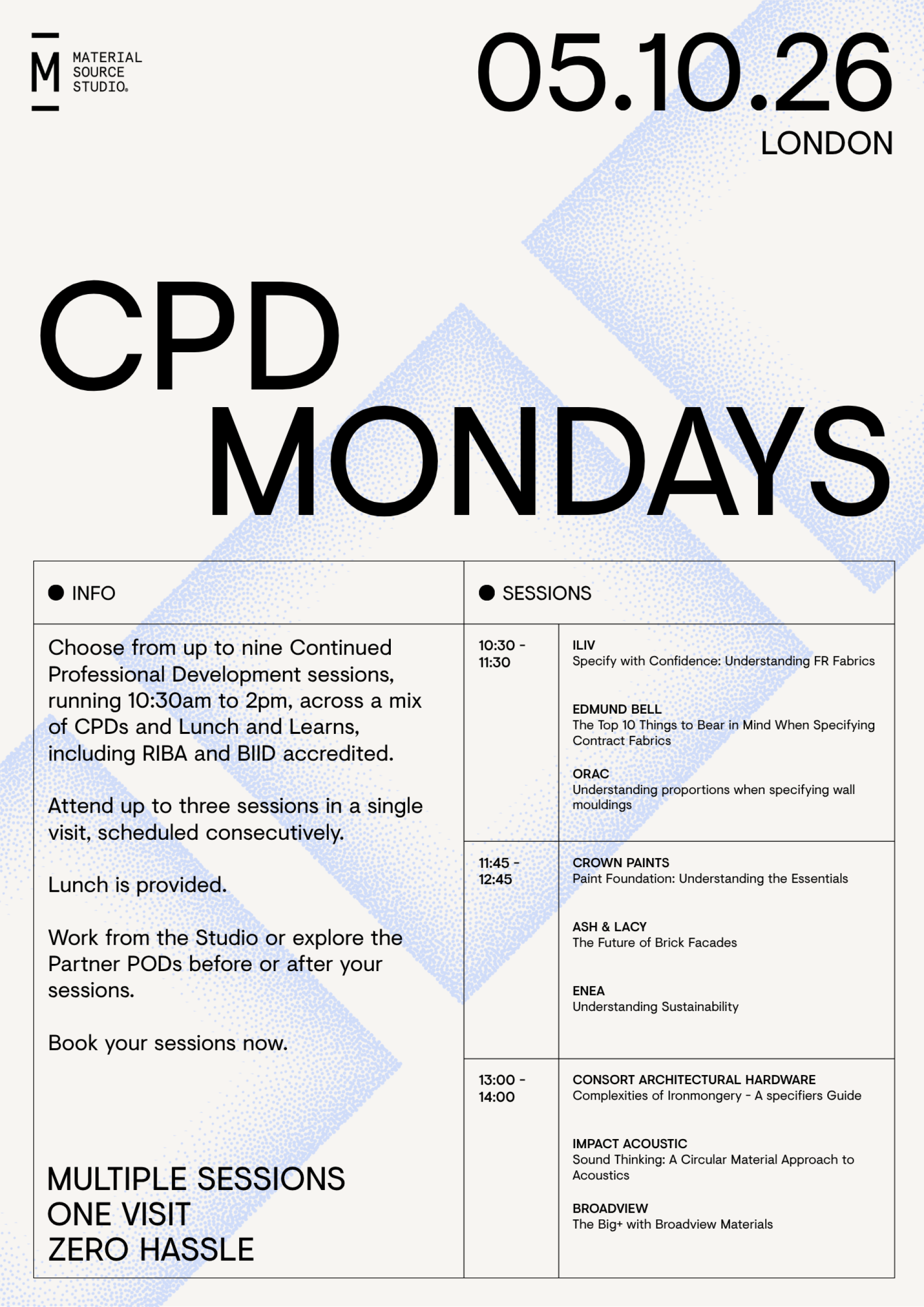 CPD Days: A new initiative by Material Source Studio launches to support specifiers. 