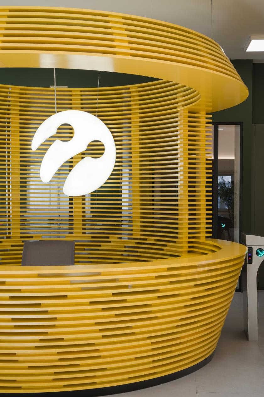 Bright, bold workplace setting for Turkcell by Taner's Sons. 