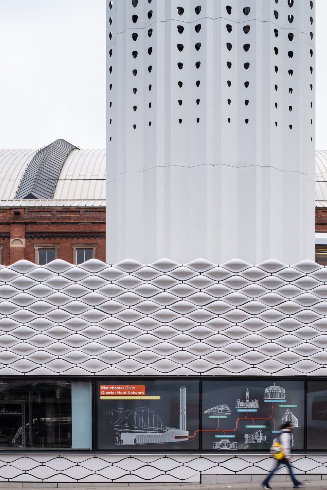 Tonkin Liu's of & Wall of Energy: A shining beacon of Manchester's zero-carbon ambition. | Material Source