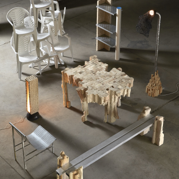 Contemporary product designs by Design Academy Eindhoven alumni showcased at Salone del Mobile, featuring innovative furniture and lighting.