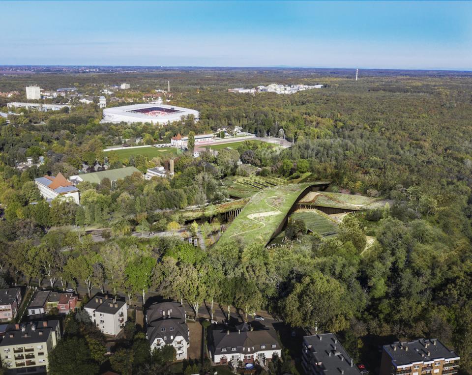CGI image of a new building proposed for Hungary