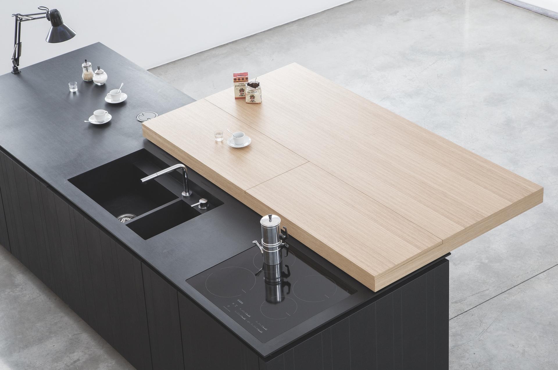 Sleek modern kitchen featuring PaperStone® countertop and eco-friendly sink, highlighting CDUK’s innovative sustainable materials.