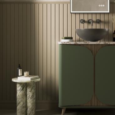 Discover Tambour: Crosswater's collection of fluted furniture for bathrooms.