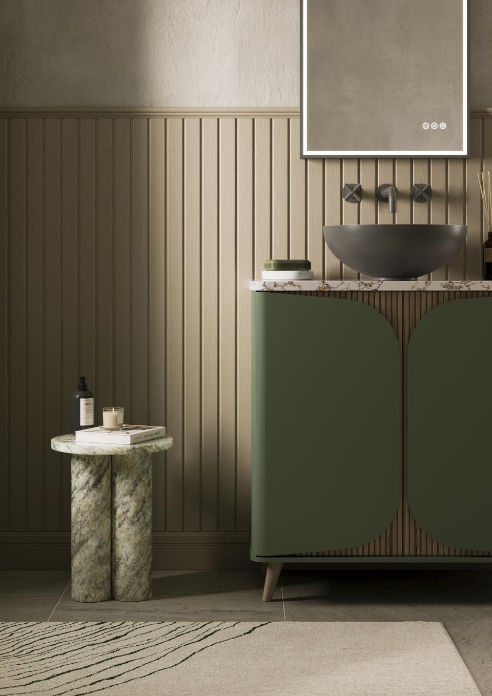 Discover Tambour: Crosswater's collection of fluted furniture for bathrooms.