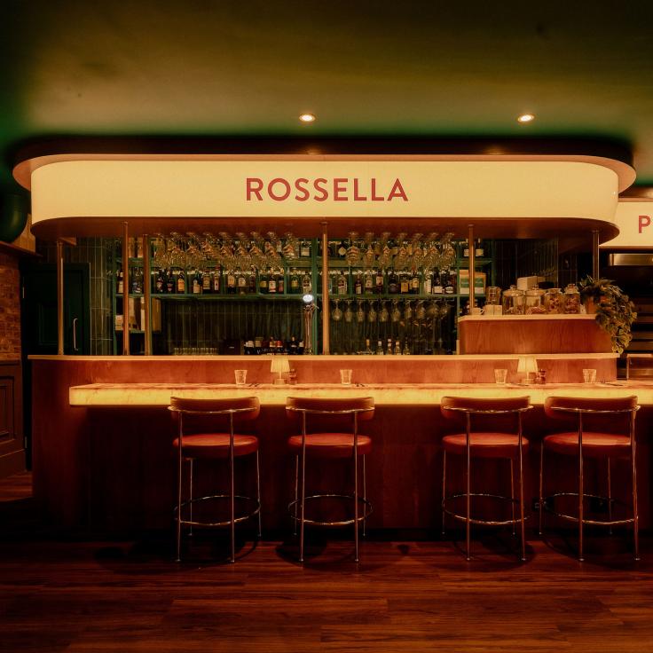 Faber-designed Rossella restaurant in London's Muswell Hill features sumptuous velvets from Agua.