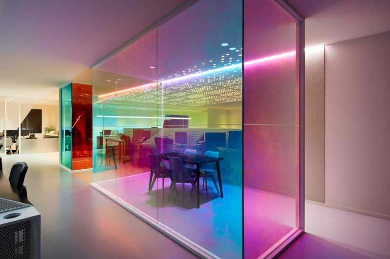 Studio Y uses optical prisms to create a lightshifting, colourful
