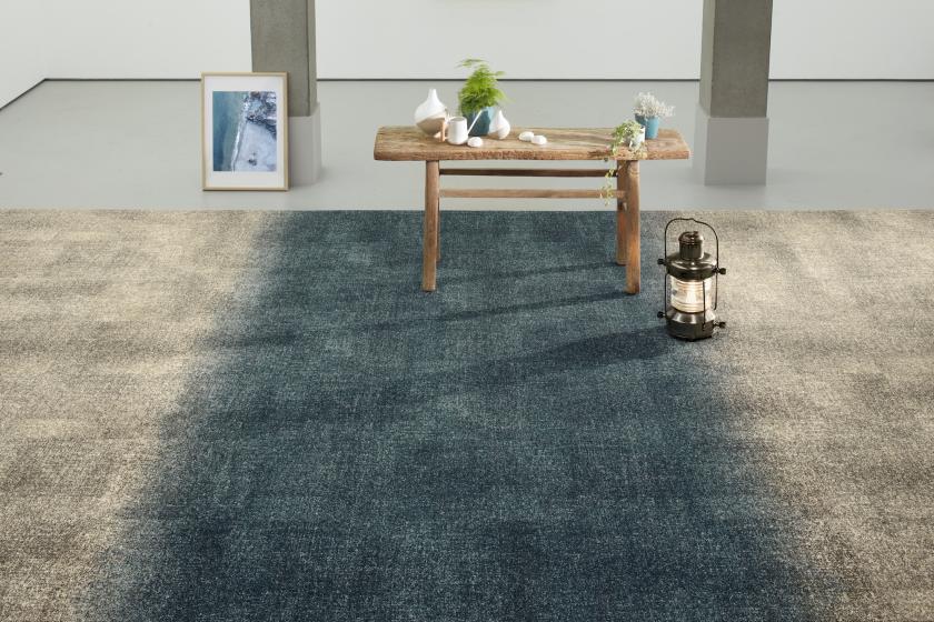 Milliken's Coastline - crafted from ECONYL® yarn - repurposes reclaimed fishing nets, carpets and nylon waste.