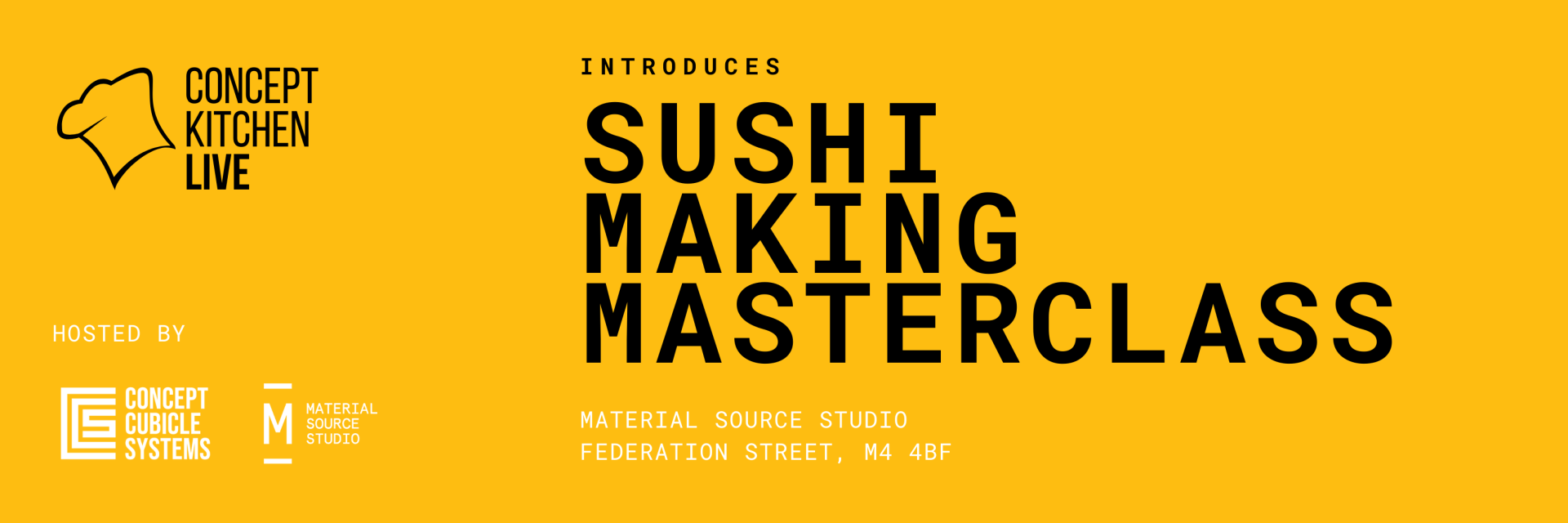 Concept Kitchen Live introduces a sushi-making masterclass event at Material Source Studio for architects and designers.