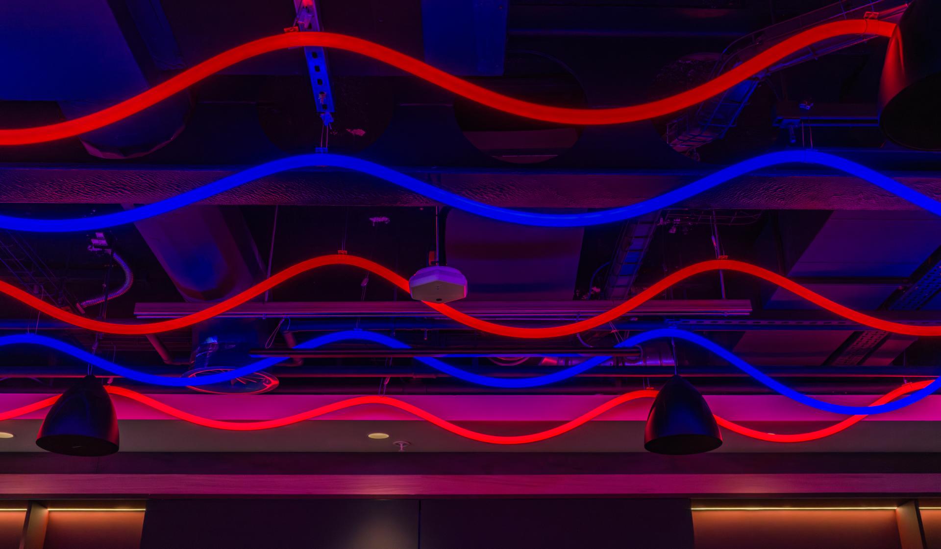 SpaceInvader's workplace scheme for Virgin Media O2 balances vibrancy with variety to support congregation and calm.