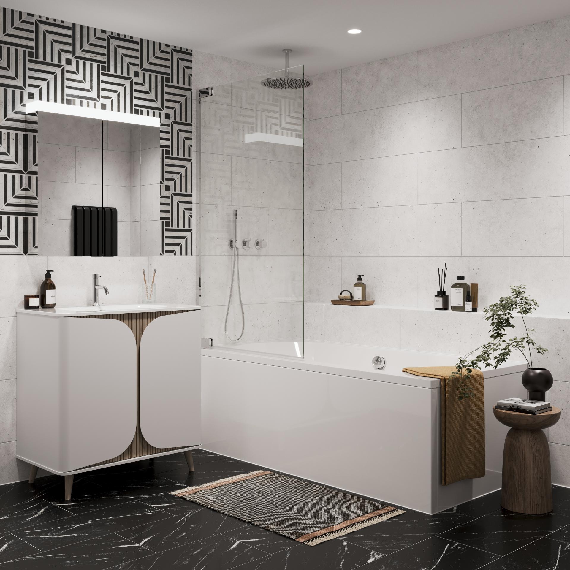 Discover Tambour: Crosswater's collection of fluted furniture for bathrooms.