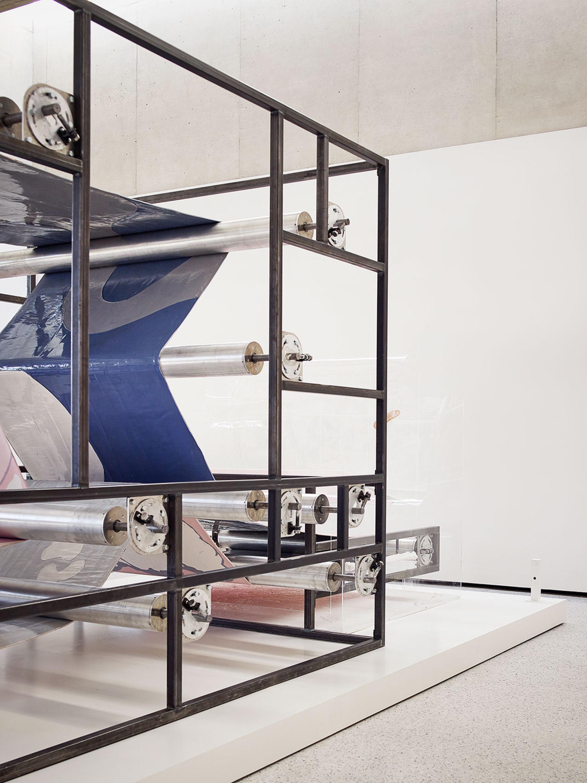 Sculptural installation by Holly Hendry, showcasing innovative use of materials and form at Yorkshire Sculpture Park.