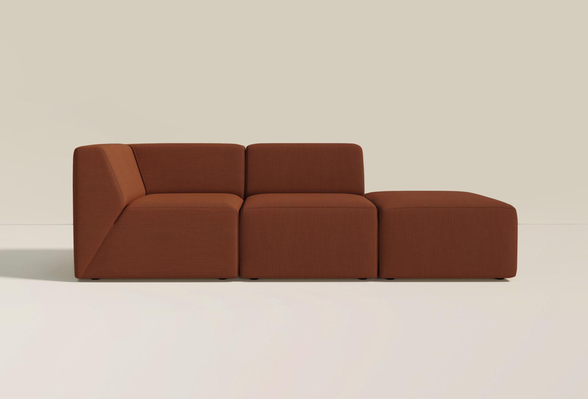 Sedir modular sofa in warm brown, showcasing sustainable design and contemporary aesthetics for eco-friendly living spaces.