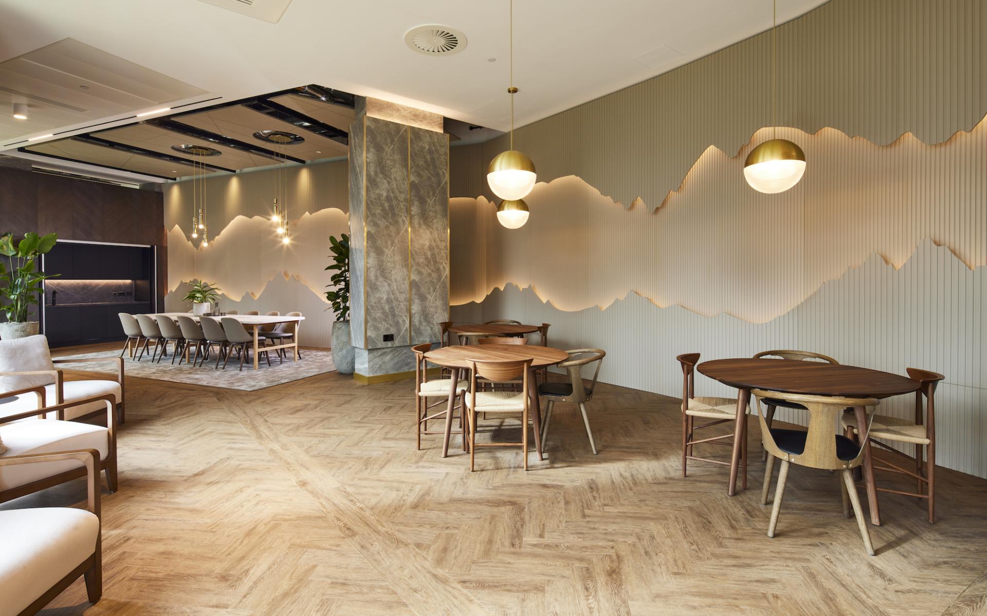 Contemporary residential amenity space designed by SpaceInvader, featuring elegant furniture and stylish decor overlooking the River Irwell.