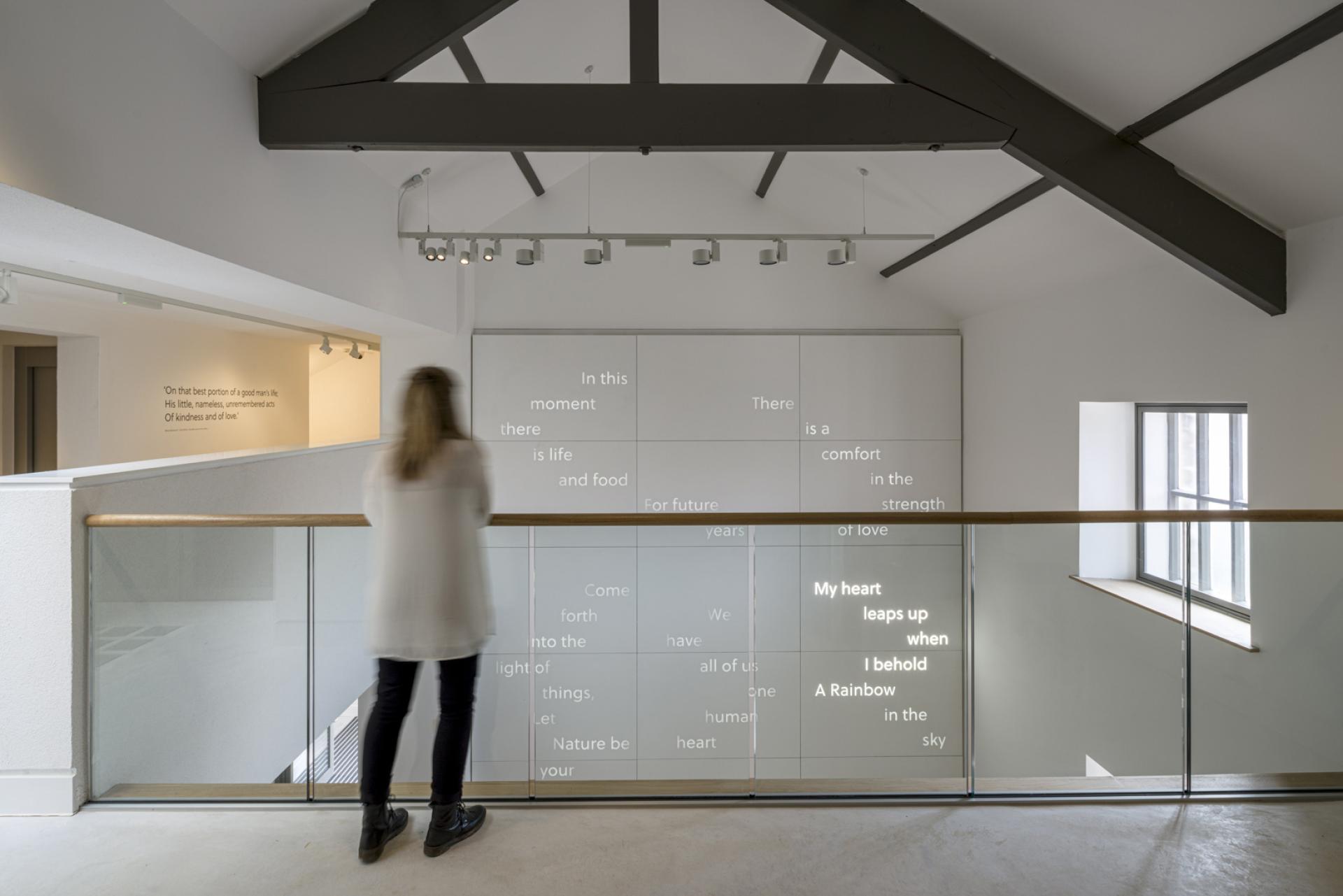 Interactive exhibit in new gallery at The Museum at Wordsworth Grasmere, showcasing William Wordsworth's poetry and philosophy.