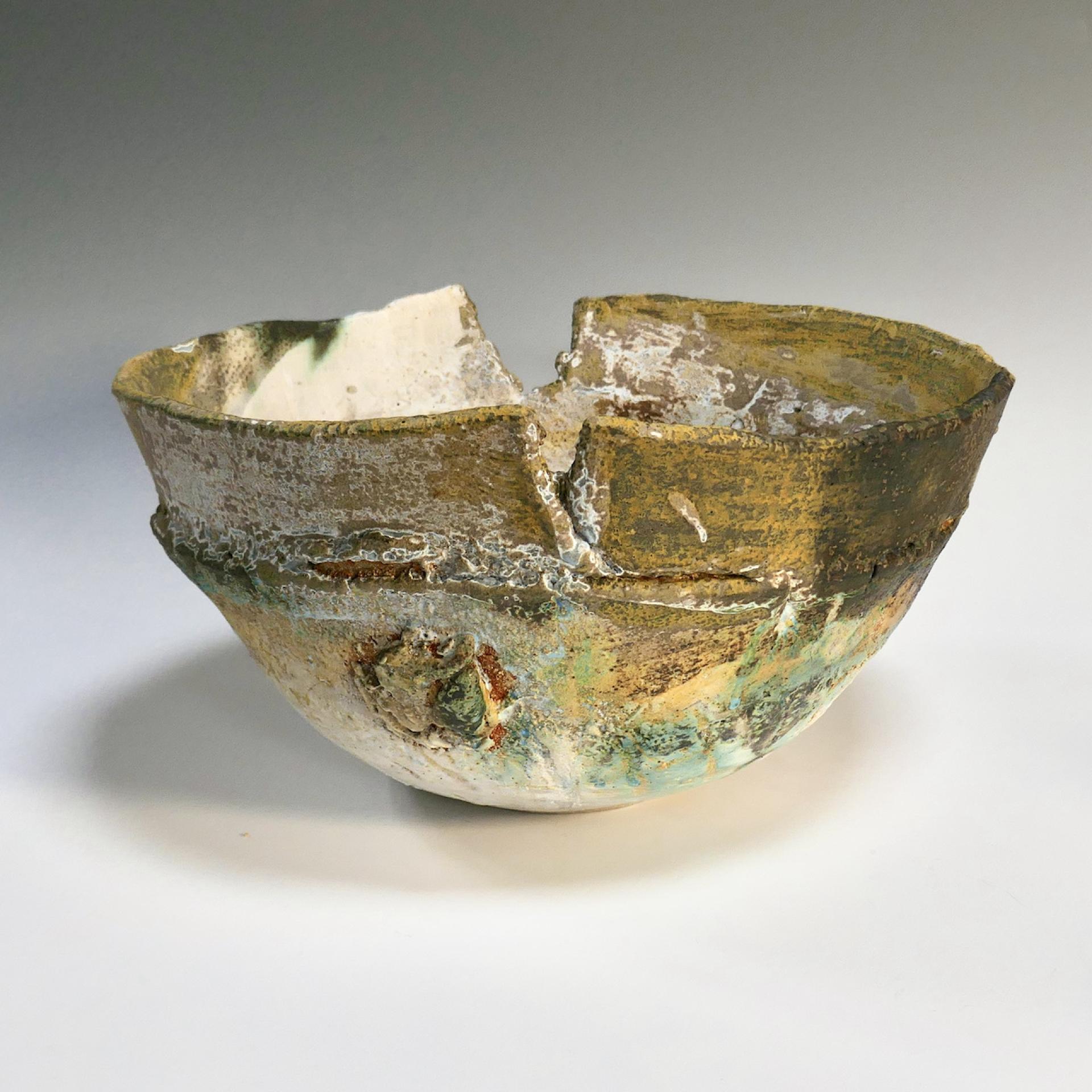 Ceramic bowl with a textured, rustic finish showcasing creative craftsmanship from Nottingham's vibrant makers scene.