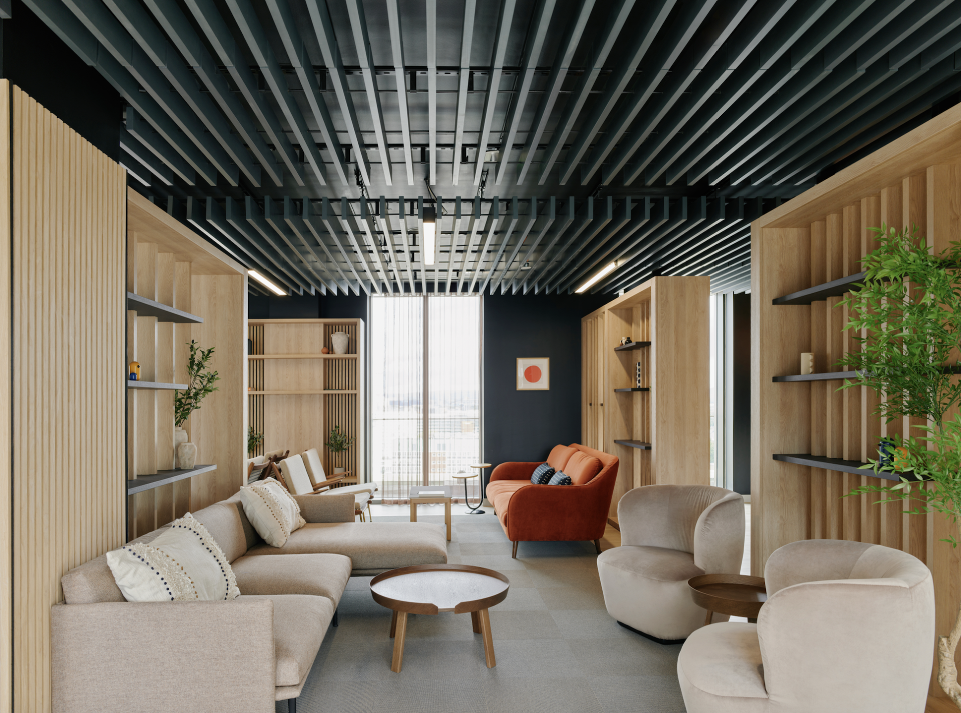 Modern communal lounge area showcasing Vita Group's uhaus brand design, emphasizing comfort and contemporary aesthetics in BTR living.