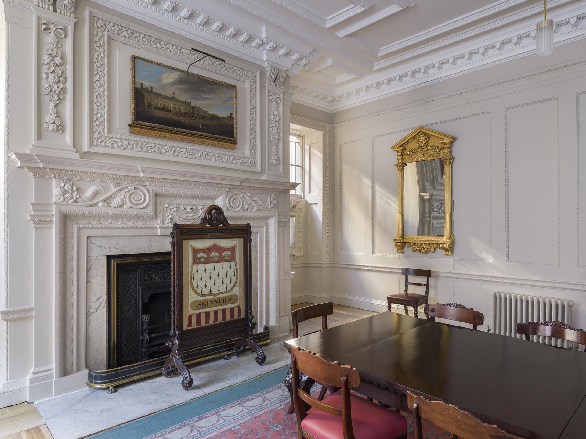 Carter Owers Studio reimagines the interiors of Skinners' Hall as 8½ London. 