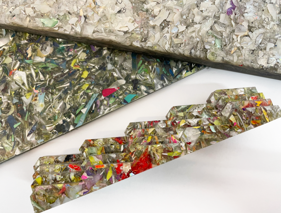 Colorful, textured surface materials showcasing innovative design trends at the Surface Design Show 2023 in London.