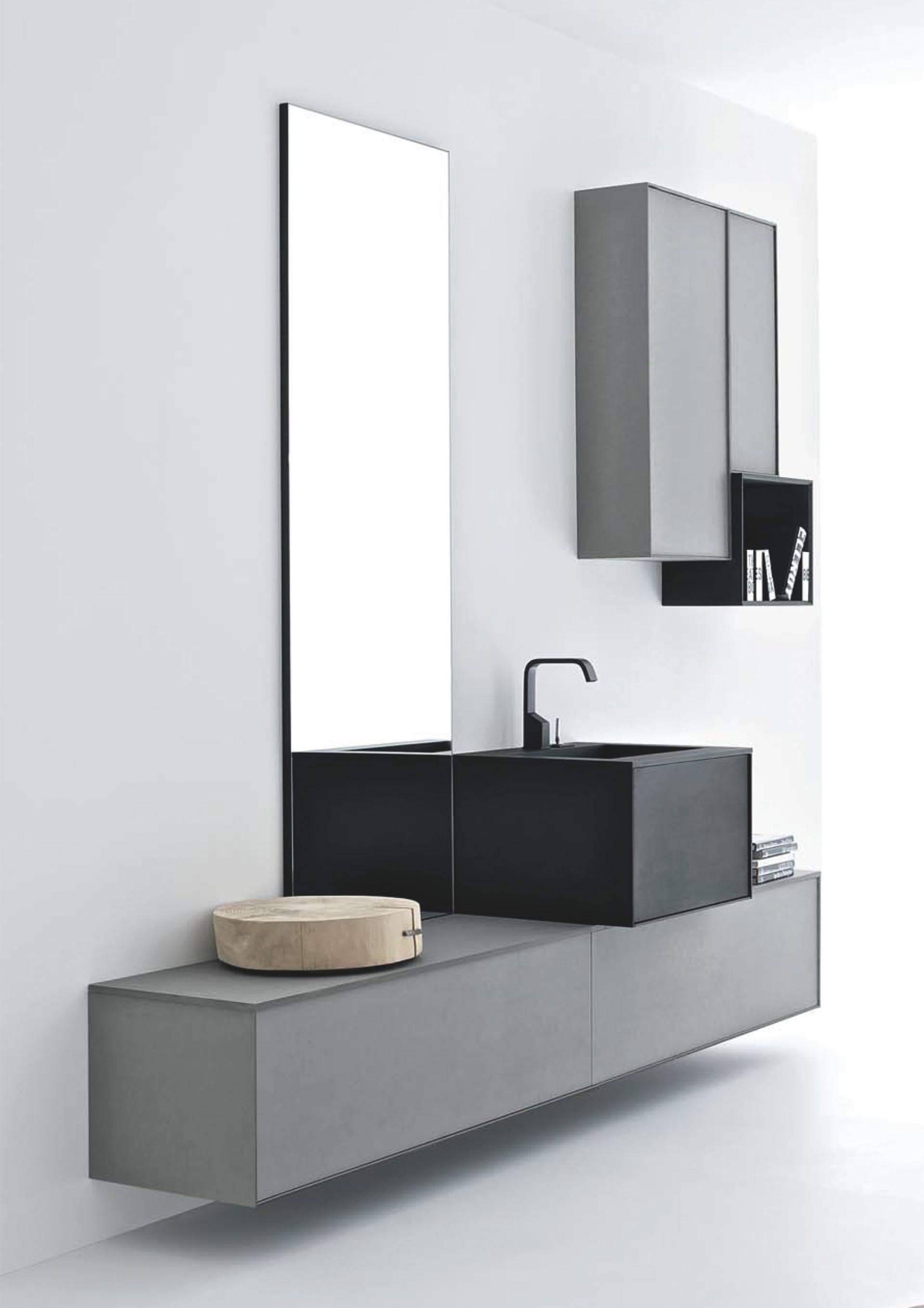 Modern bathroom design featuring PaperStone® materials, sleek cabinetry, a contemporary sink, and minimalist decor elements.
