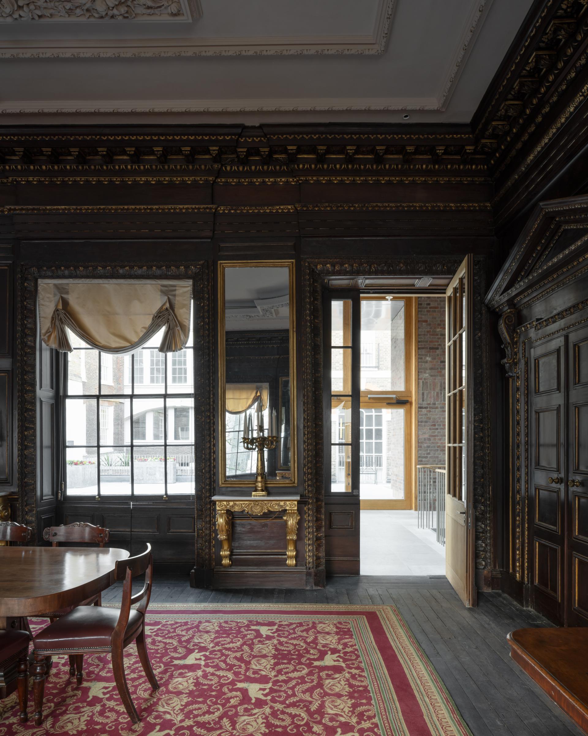 Carter Owers Studio reimagines the interiors of Skinners' Hall as 8½ London. 