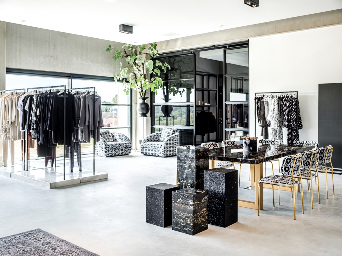 Marbel Furniture by SolidNature enhances Dutch fashion brand Reinders.