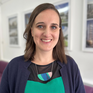 Sheona Fothergill, senior associate at Oberlanders, smiling in a studio environment focused on urban regeneration and community connection.