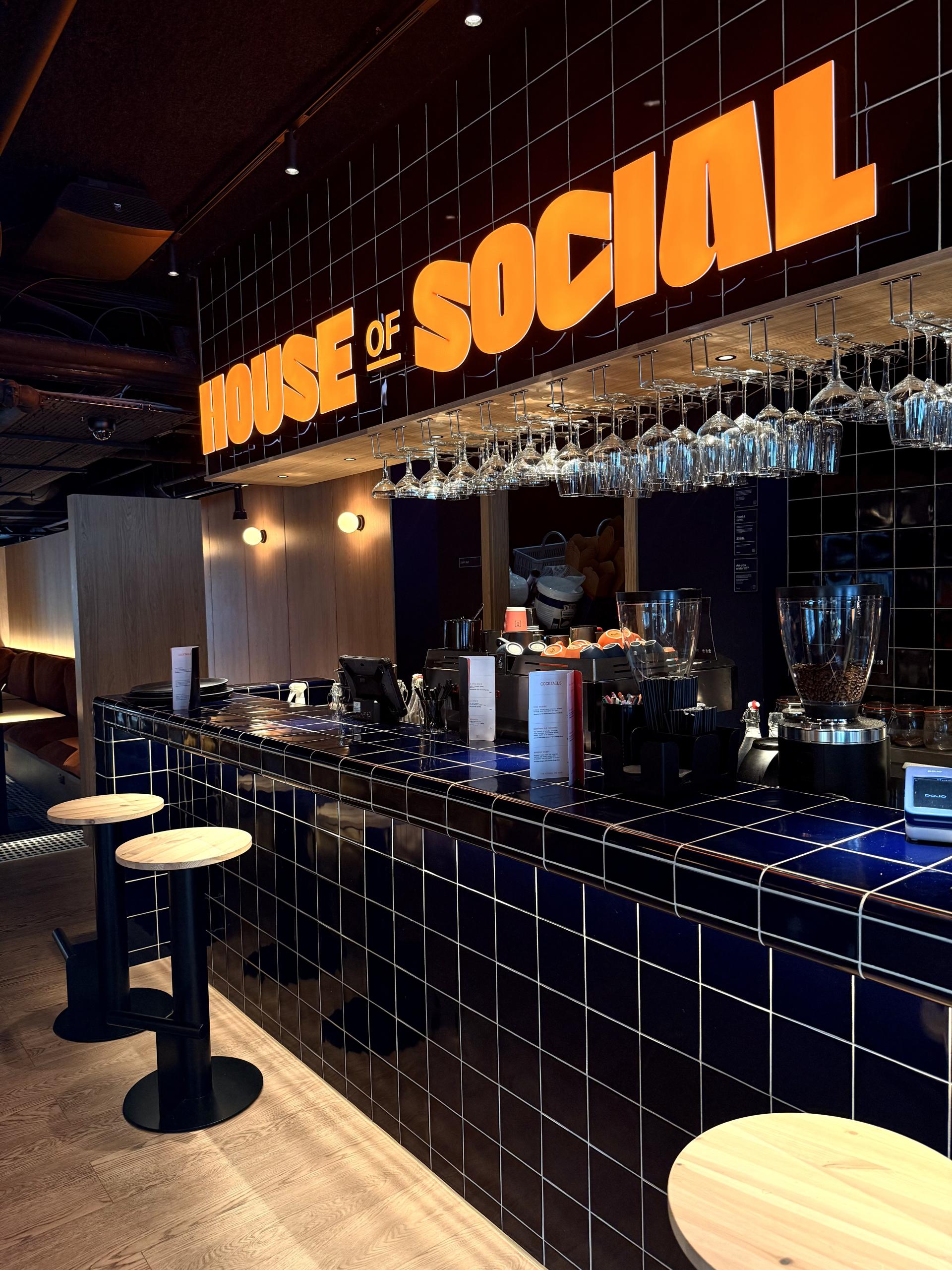 Vibrant tiles by Waxman Architectural feature at Vita Group's House of Social. 