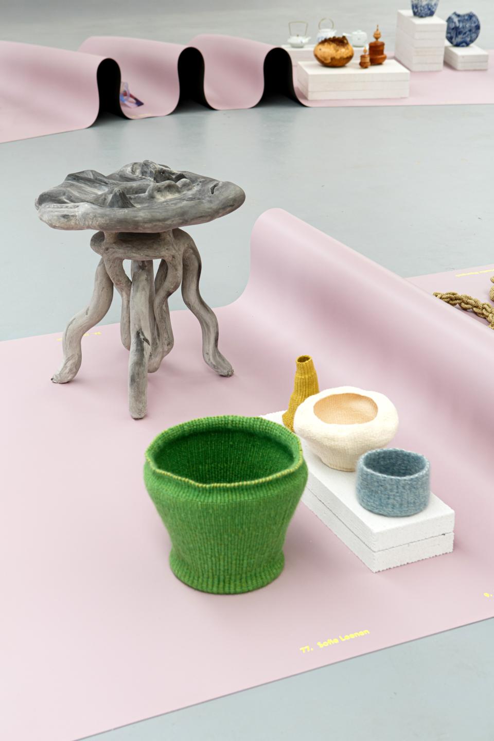 Craft in colour: Forbo’s Furniture Linoleum in Soft Lilac frames HOW&WOW at Dutch Design Week 2025.