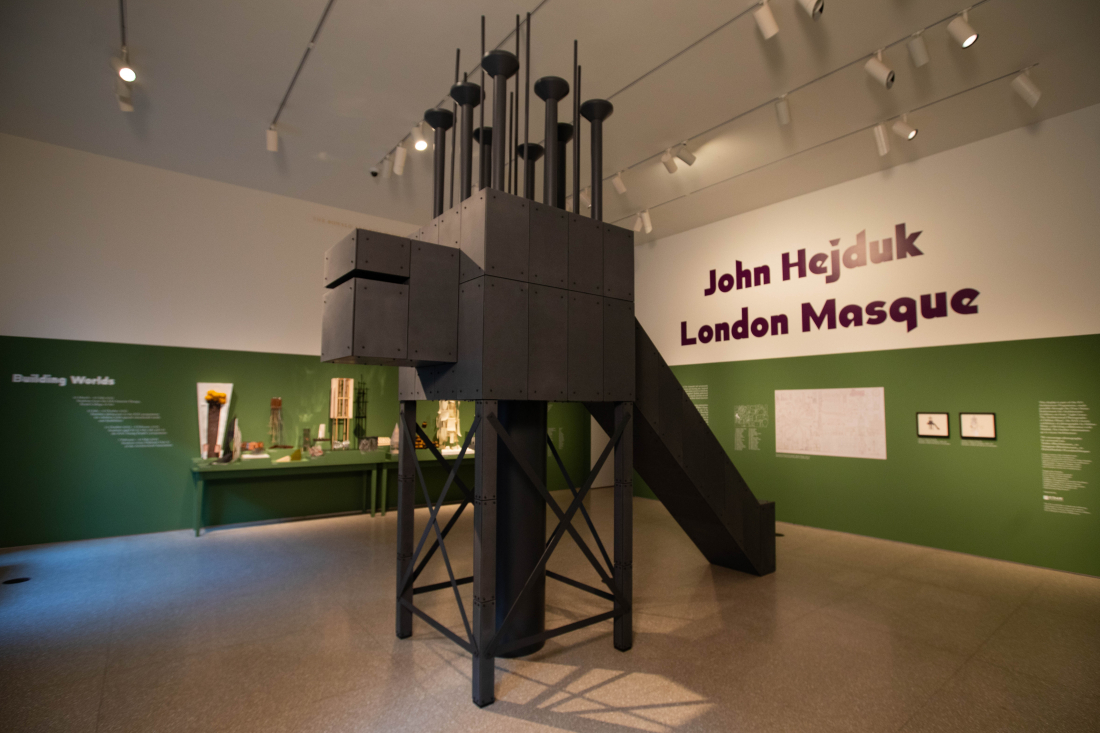 Installation view of the ‘John Hejduk: London Masque’ display at the Royal Academy of Arts, London (22 March 2022 - 21 May 2023). Photo: © Royal Academy of Arts, London / David Parry. Permission granted by The Estate of John Hejduk