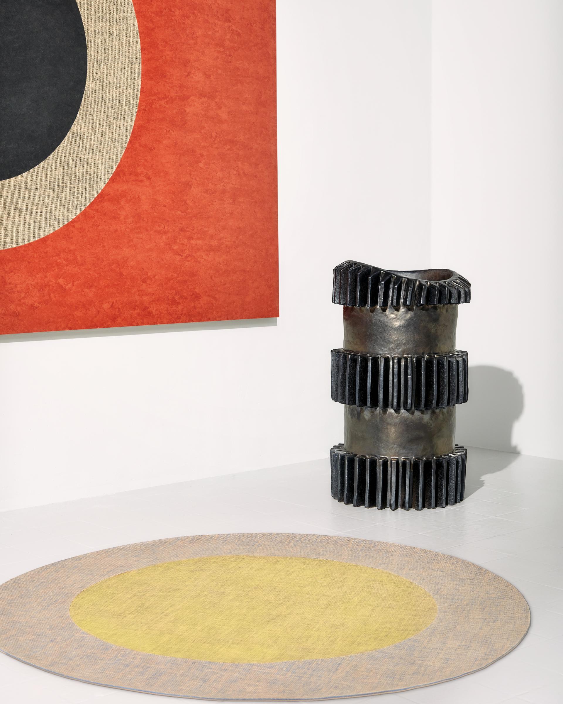 Ceramics and large wall art in vibrant colors, showcasing playful designs influenced by street art and contemporary craft.