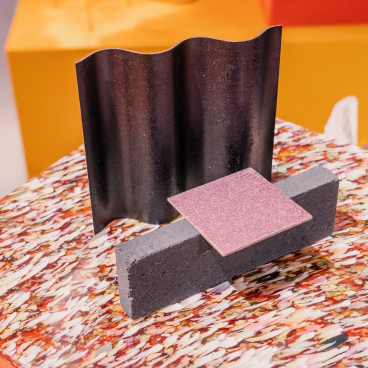 A selection of by-product based materials, showcasing innovative textures and colors for circular design exploration.